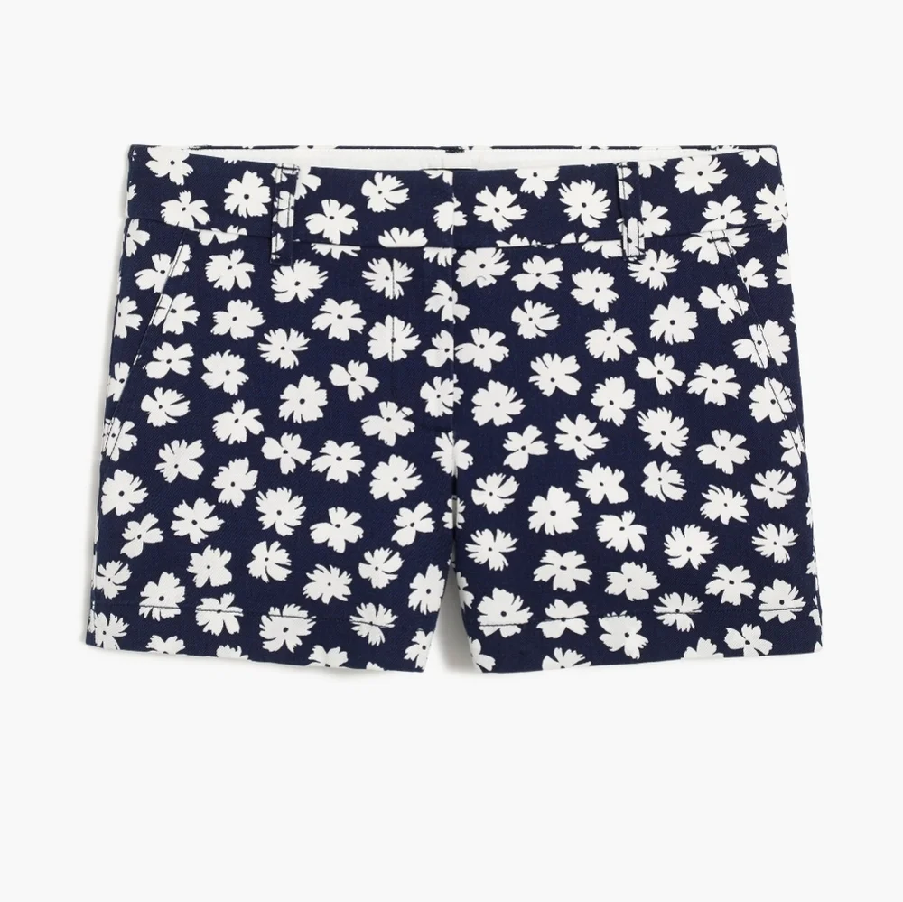 J CREW Floral Navy and White Women's Shorts‎